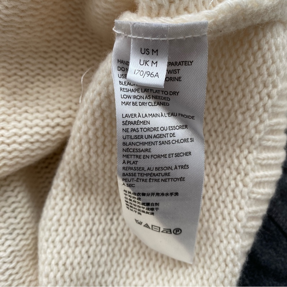 Anthropologie Elizabeth Pointelle Lambswool Sweater Sz M - Picture 6 of 8